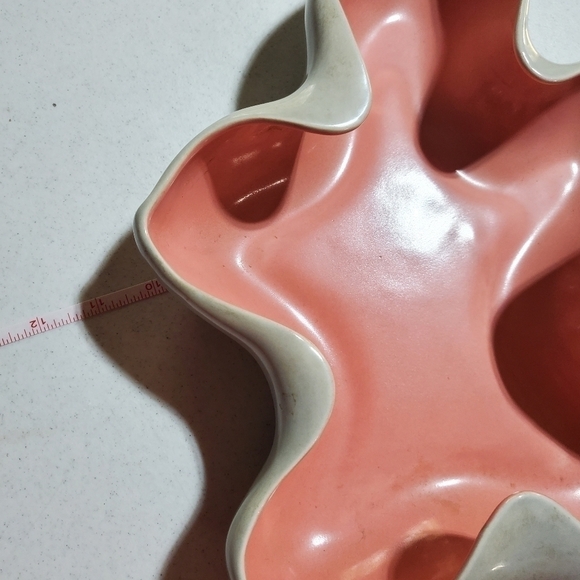 Red Wing Vintage Pottery Mid Century Console 2 tone Bowl - Picture 4 of 6